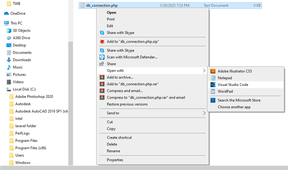 open-db_connection-file-in-any-text-editor
