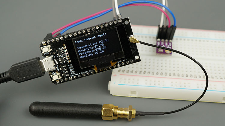 ESP32-LoRa32-TTGO-OLED-Send-BME280-Readings-board