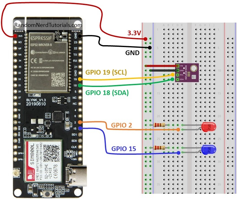 ESP32-SIM800L-2outputs-BME280-Cloud-MQTT-Broker-Wiring-schematic-diagram