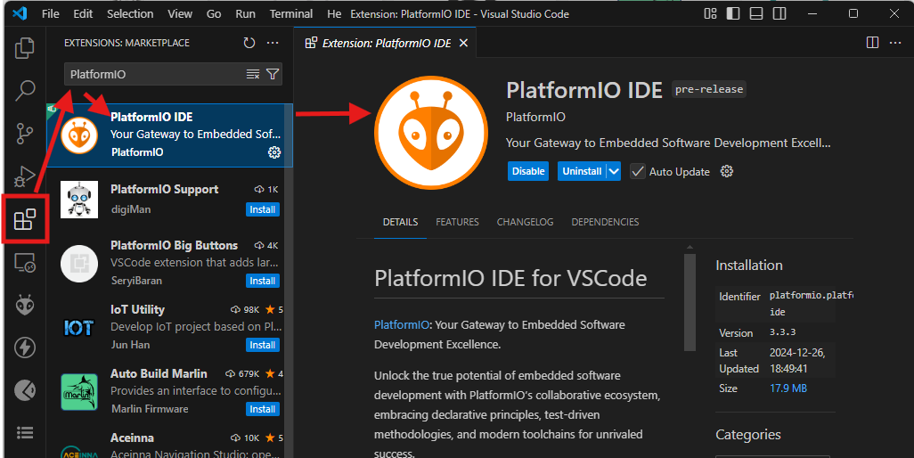 platformIO IDE